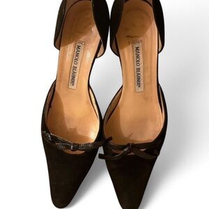 Manolo Blahnik Suede Kitten Heels